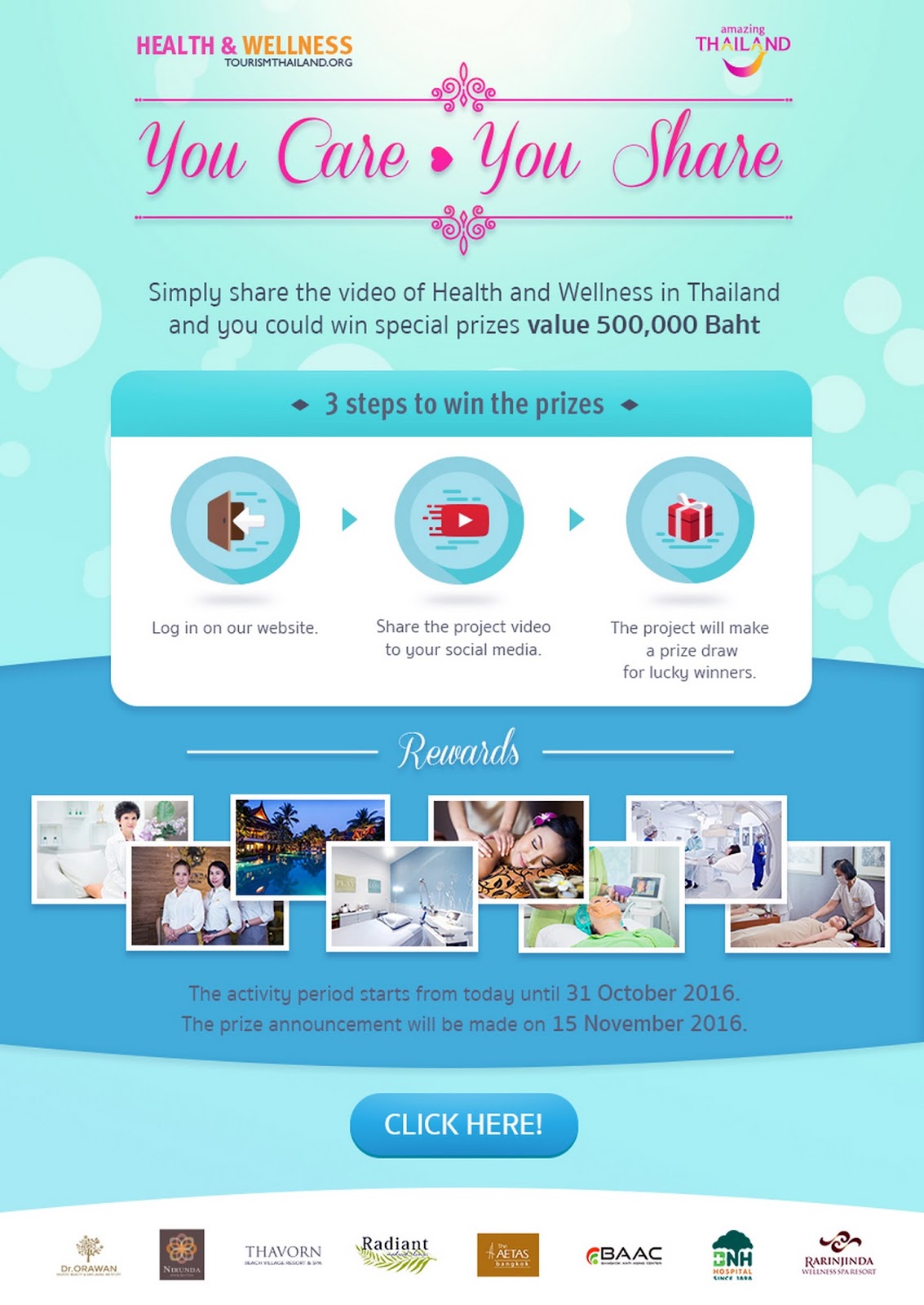 การท่องเที่ยวแห่งประเทศไทย ส่งกิจกรรม You Care You Share กระตุ้นตลาดท่องเที่ยวเชิงสุขภาพ