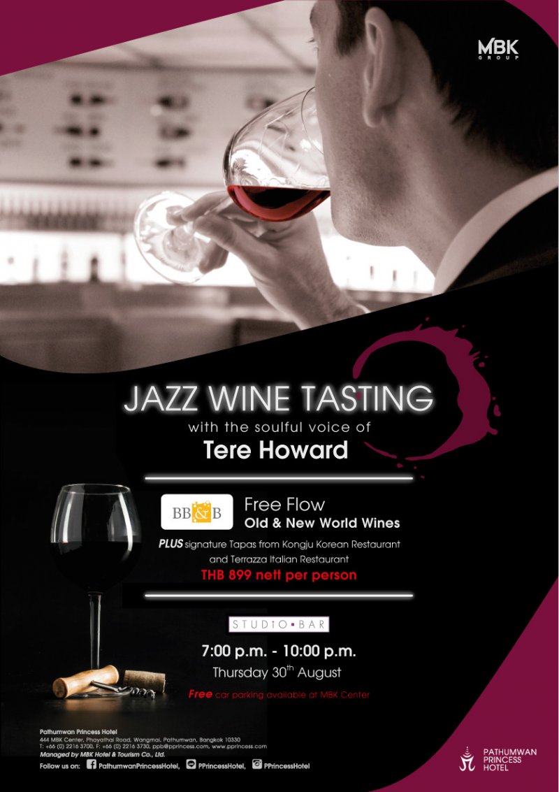 Live Jazz Wine Tasting Night. Free Flow Old & New World Wines