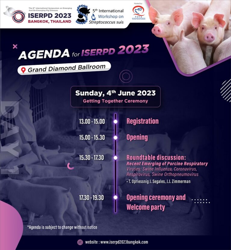 The 8th International Symposium on Emerging and Re-emerging Pig Diseases - ISERPD 2023 Bangkok, Thailand